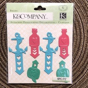 K&Company Brads Metal Anchor Bottle Love